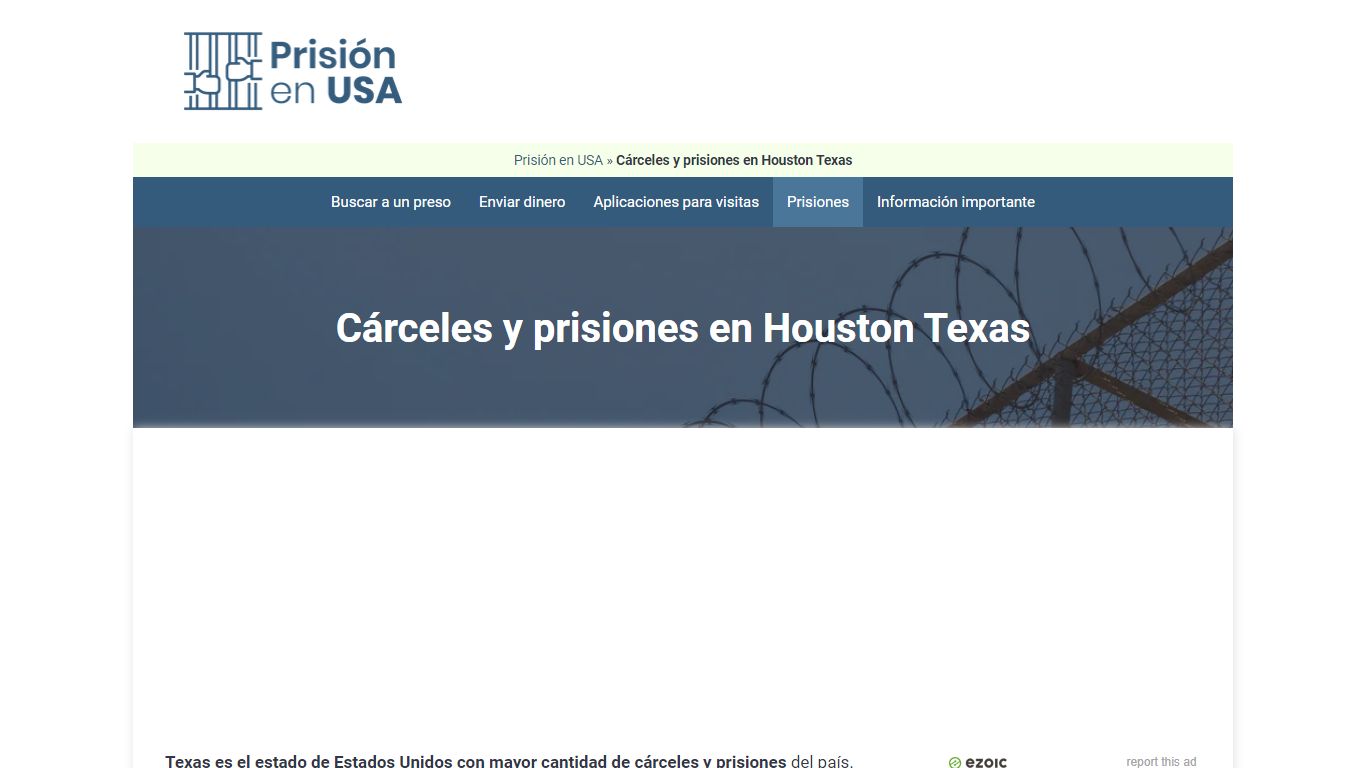 🥇 Listado de cárceles y prisiones en Houston Texas - Prisión en USA